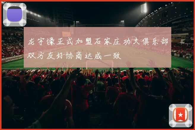 龙宇壕正式加盟石家庄功夫俱乐部双方友好协商达成一致